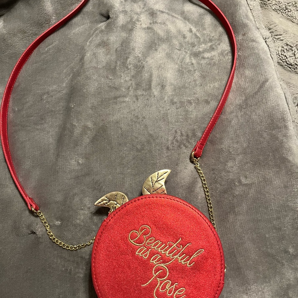 Red and Gold Spiral Rose Crossbody Bag - Picture 3 of 9